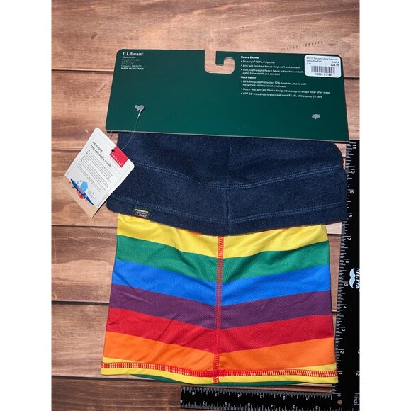 PRIDE L.L.Bean Mountain Classic Fleece Hat/Neck Combo S-M Rainbow Stripe - Picture 4 of 4